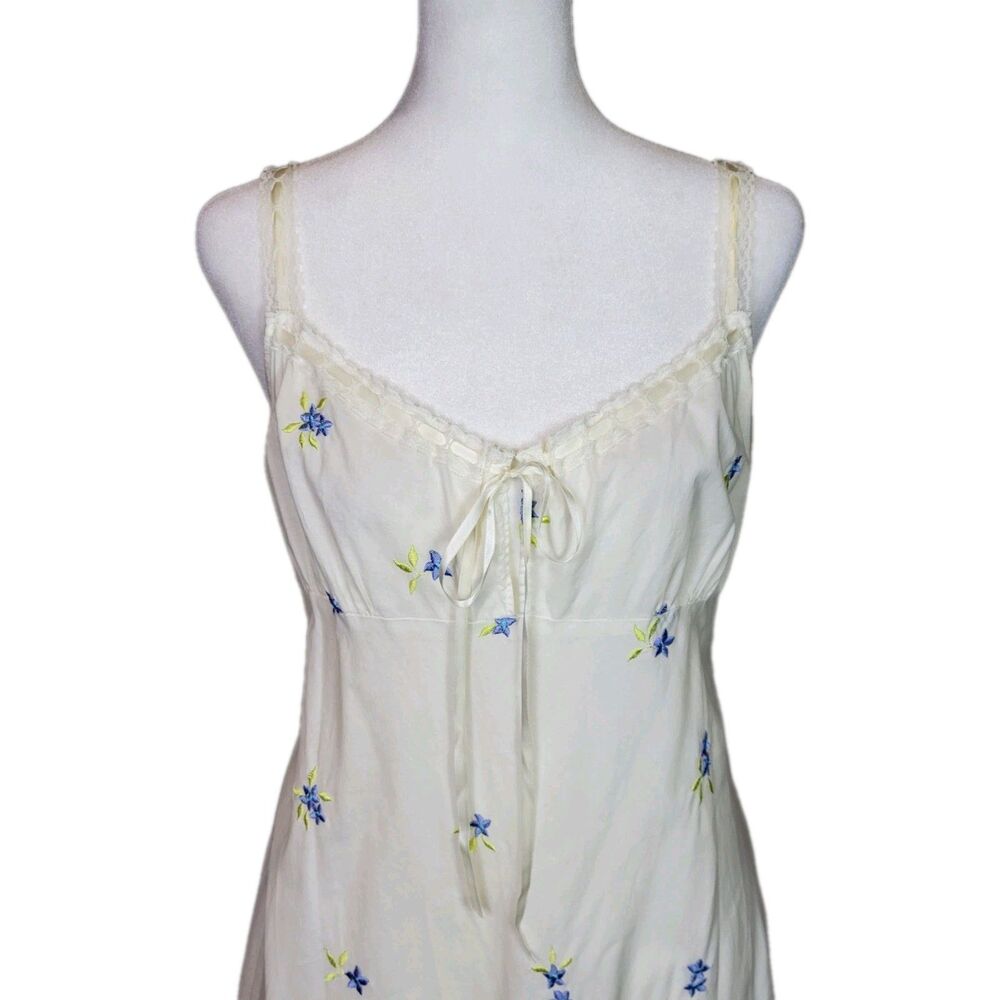 Y2K Victorias Secret Floral Long Slip Dress Large Cottagecore Coquette Prairie - Picture 2 of 16